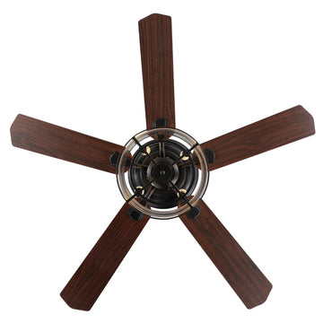 Braxton 52" Farmhouse Industrial Iron Drum Shade LED Ceiling Fan With Remote - JONATHAN Y